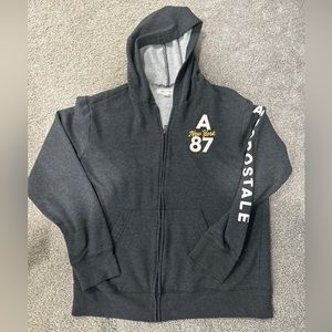 Men’s Aeropostale New York 87 Full‎ Zip Hooded Jacket Size XL Gray